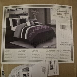 Chezmoi Arden Purple Comforter Set - Purple, Black & Cream